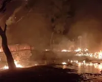 ग्रीनफील्ड एक्सप्रेस-वे : बलिया शहर से सटे अस्थाई मेंटेनेंस कक्ष में लगी आग