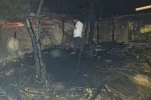 बलिया में आग का तांडव : पांच झोपड़ियां राख, दो झुलसे